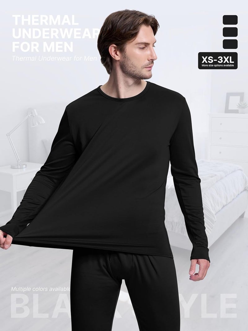 VZV Store 4 Set Thermal Underwear for Men Fleece Lined Long Johns for Men Thermal Top and Bottom Set Long Underwear for Winter - Image 5